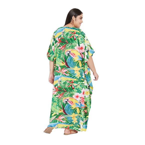Womens Full Length Kaftan Dress for Bikini Cover up One Size Maxi Dress for Home - Picture 8 of 9